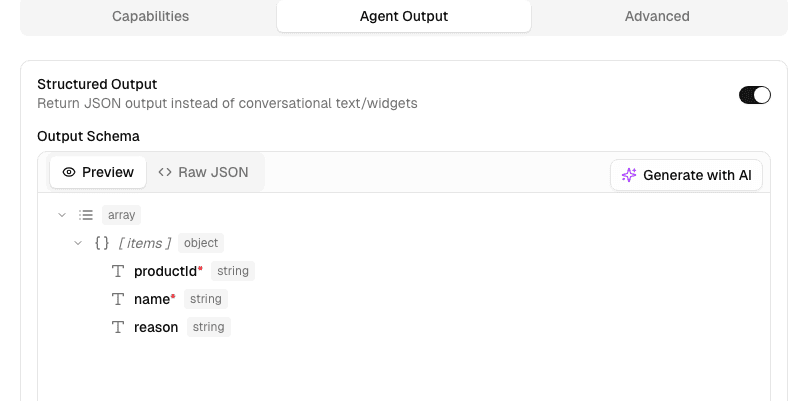 Structured Output Editor