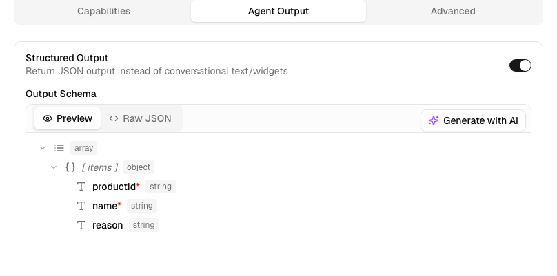 Structured Output Editor
