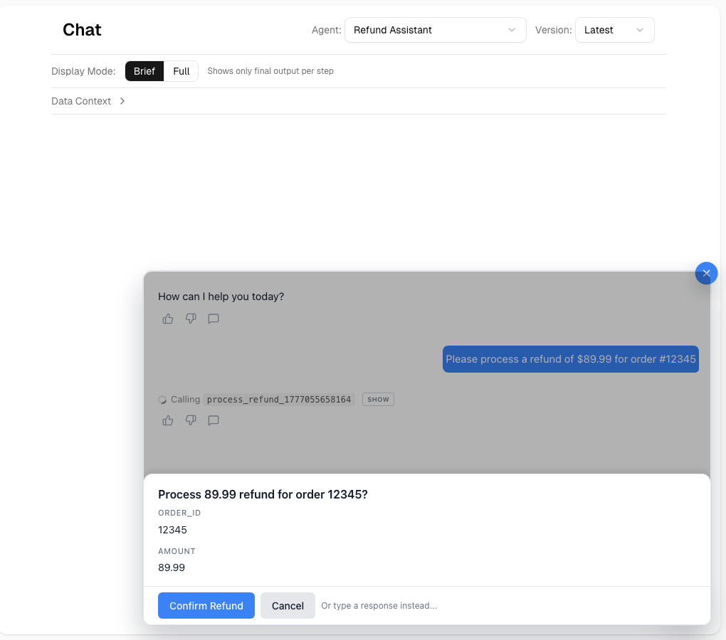 Tool Approval in Chat